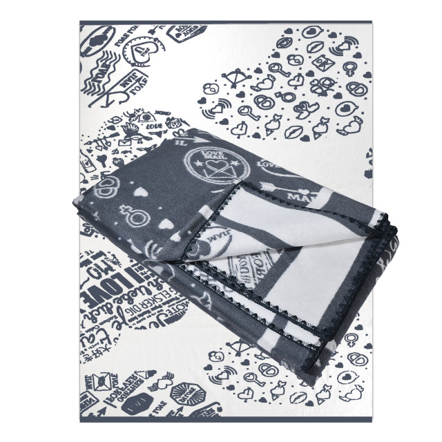 Kocyk bawełniany dis.8 ciemnoszary TM Jarosław